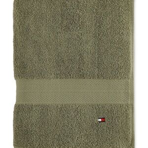 Tommy Hilfiger Olive Green Plush Cotton Bath Towel with Logo